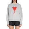 Zadig & Voltaire Oscar Flowing Heart Graphic Organic Cotton Blend Sweatshirt In Gray