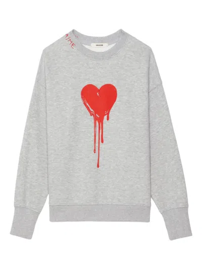 Zadig & Voltaire Oscar Heart Sweatshirt In Gray