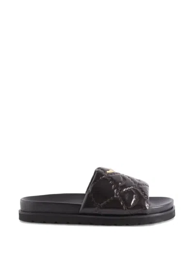 Zadig & Voltaire Padded Leather Sandals In Black