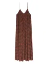 Zadig & Voltaire Paisley-pattern Lace-trim Maxi Dress In Brown