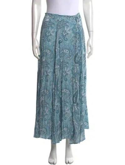 Pre-owned Zadig & Voltaire Paisley Print Long Skirt In Blue