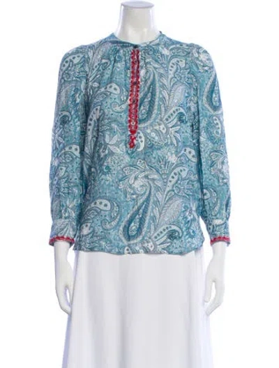 Pre-owned Zadig & Voltaire Paisley Print Long Sleeve Blouse In Multi