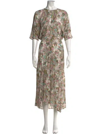 Pre-owned Zadig & Voltaire Paisley Print Midi Length Dress In Neutral