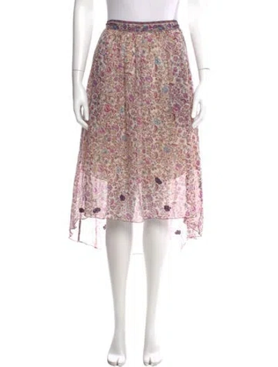 Pre-owned Zadig & Voltaire Paisley Print Midi Length Skirt In Neutral