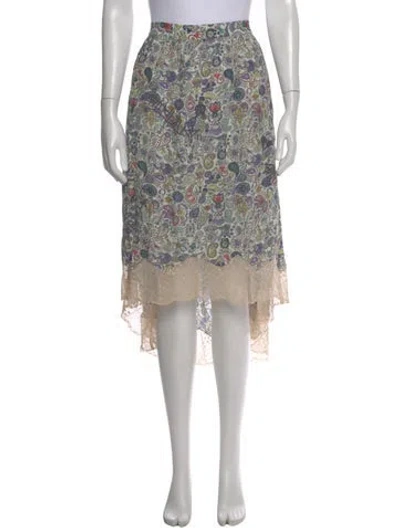 Pre-owned Zadig & Voltaire Paisley Print Midi Length Skirt In Neutral