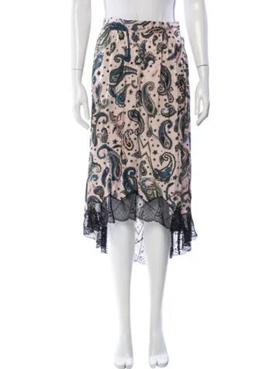 Pre-owned Zadig & Voltaire Paisley Print Midi Length Skirt In Pink