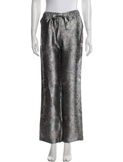Pre-owned Zadig & Voltaire Paisley Print Wide Leg Pants W/ Tags In White