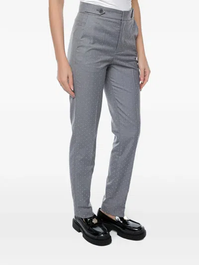 Zadig & Voltaire Panny Strass-embellished Tailored Trousers In Gray