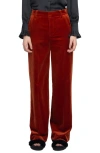 Zadig & Voltaire Womens Burn Panol Wide-leg Cotton-velvet Trousers In Red