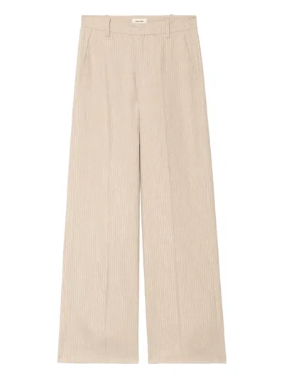Zadig & Voltaire Panol Pinstripe Trousers In Neutral