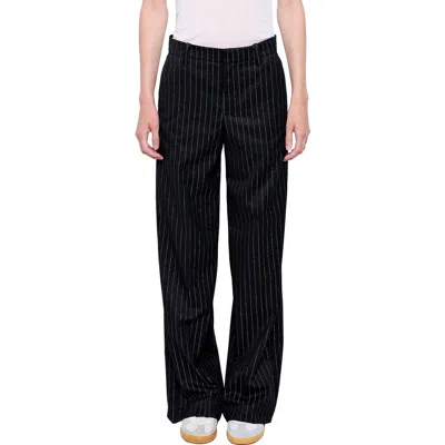 Zadig & Voltaire Panol Tailleur Pinstriped Pants In Black