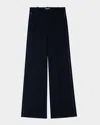 Zadig & Voltaire Womens Encre Panol Rhinestone-embellished Wide-leg High-rise Stretch-woven Trousers In Blue