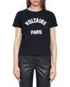 Zadig & Voltaire Alys Voltaire Paris Cotton Graphic T-shirt In Black