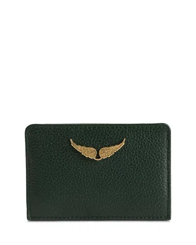 Zadig & Voltaire Pass Leather Wallet In Green