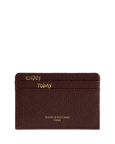 Zadig & Voltaire Pass Leather Wallet In Brown