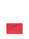 Zadig & Voltaire Pass Python-effect Cardholder In Red