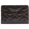 Zadig & Voltaire Pass Vintage Monogram Quilted Leather Card Case In Brown