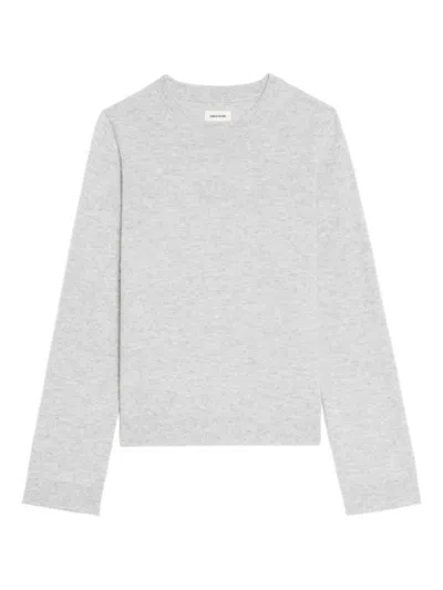 Zadig & Voltaire Cara Patch Sweater In Gray