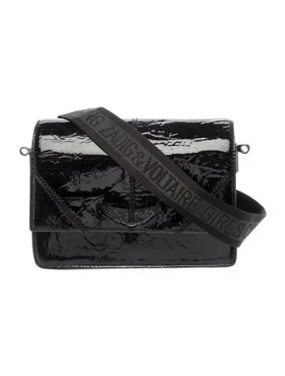 Pre-owned Zadig & Voltaire Patent Leather Crossbody Bag In Black