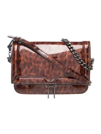 Pre-owned Zadig & Voltaire Patent Leather Crossbody Bag In Brown