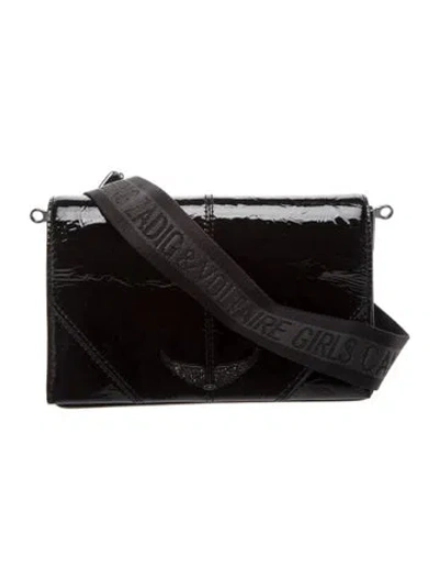 Pre-owned Zadig & Voltaire Patent Leather Shoulder Bag In Black