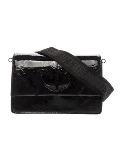 Pre-owned Zadig & Voltaire Patent Leather Shoulder Bag In Black