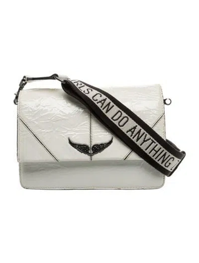 Pre-owned Zadig & Voltaire Patent Leather Shoulder Bag In Neutral