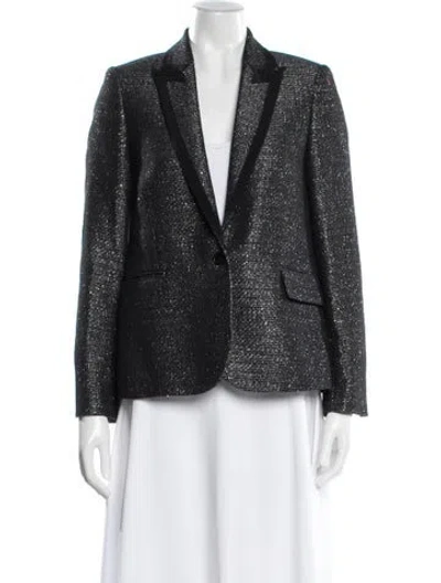 Pre-owned Zadig & Voltaire Patterned Blazer In Black