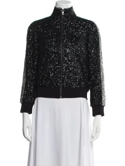 Pre-owned Zadig & Voltaire Patterned Bomber Jacket In Black