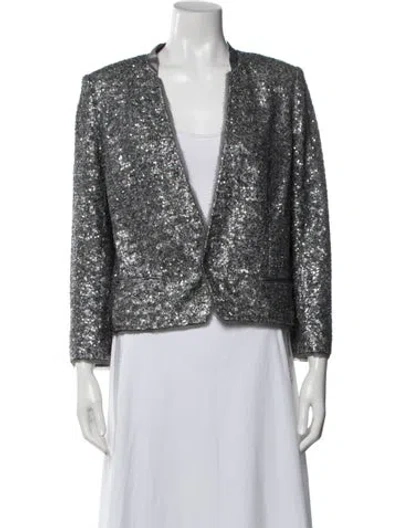 Pre-owned Zadig & Voltaire Patterned Evening Jacket In Grey