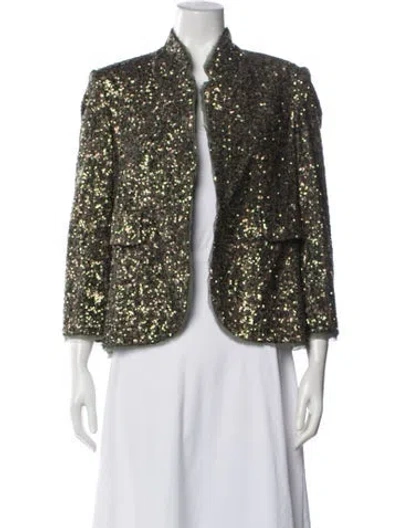 Pre-owned Zadig & Voltaire Patterned Evening Jacket W/ Tags In Green