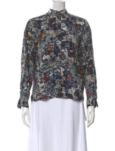 Pre-owned Zadig & Voltaire Patterned Long Sleeve Blouse In Neutral