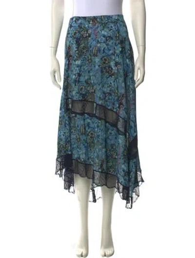 Pre-owned Zadig & Voltaire Patterned Midi Length Skirt In Blue
