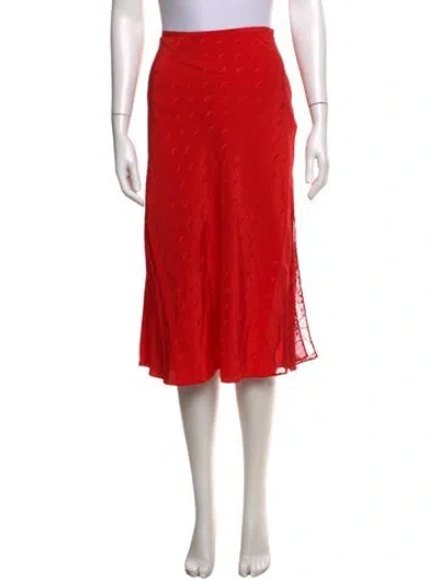 Pre-owned Zadig & Voltaire Patterned Midi Length Skirt In Red