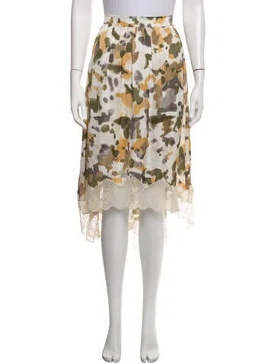 Pre-owned Zadig & Voltaire Patterned Midi Length Skirt In White