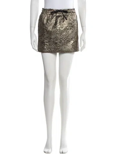 Pre-owned Zadig & Voltaire Patterned Mini Skirt In Gold