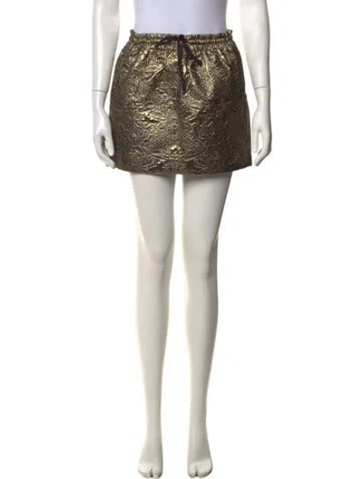 Pre-owned Zadig & Voltaire Patterned Mini Skirt In Gold