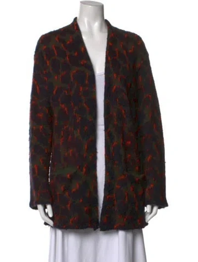 Pre-owned Zadig & Voltaire Patterned Open Front Sweater In Neutrals