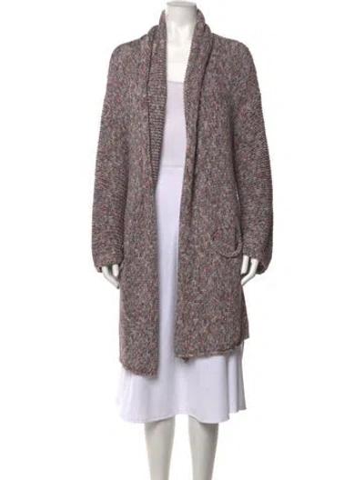 Pre-owned Zadig & Voltaire Patterned Open Front Sweater In Purple