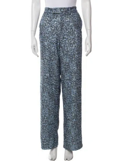 Pre-owned Zadig & Voltaire Patterned Straight Leg Pants In Blue