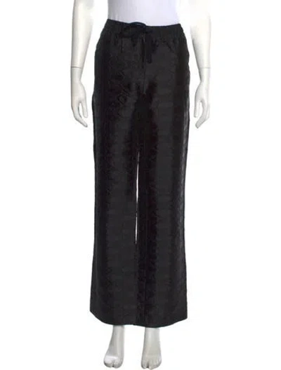 Pre-owned Zadig & Voltaire Patterned Wide Leg Pants In Black