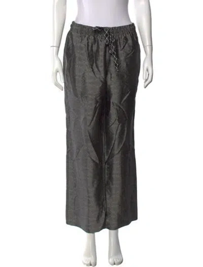 Pre-owned Zadig & Voltaire Patterned Wide Leg Pants In Gray