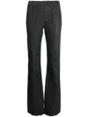 Zadig & Voltaire Pauline Crinkled Leather Trousers In Grey