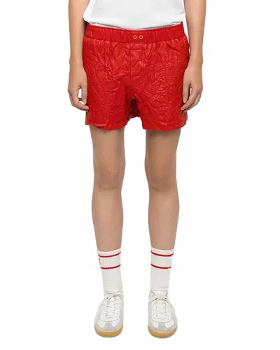 Zadig & Voltaire Pax Crinkled Leather Shorts In Multi