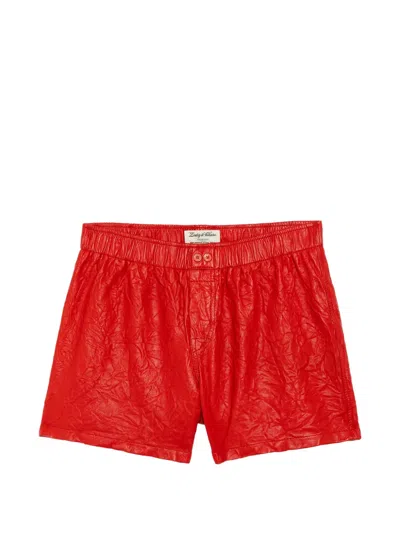 Zadig & Voltaire Pax Crinkled-leather Shorts In Red
