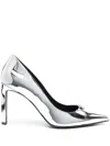 Zadig & Voltaire Perfect 100mm Metallic-finish Pumps In Silver