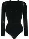 Zadig & Voltaire Perforated Slim-cut Bodysuit In Black