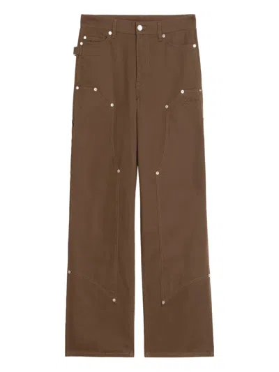 Zadig & Voltaire Perya Studded Cotton Trousers In Brown