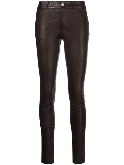 Zadig & Voltaire Phlame Cuir Froisse In Brown
