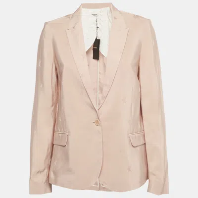 Pre-owned Zadig & Voltaire Pink Star Patterned Crepe Victor Jacq Blazer S